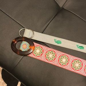 Two belts originally purchased At Anthropologie and in excellent condition.